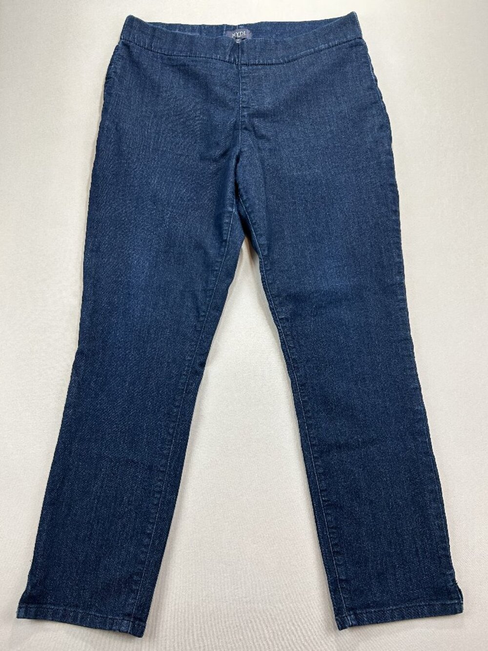NYDJ Jeans Women's Size 12 Blue Denim Mid Rise Alina Pull On Ankle Stretch